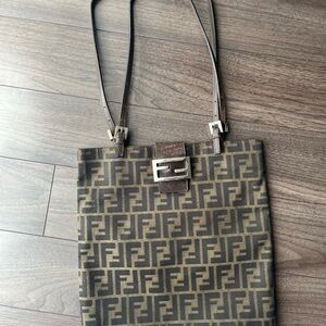 FENDI Zucca Canvas Mamma Baguette Tote